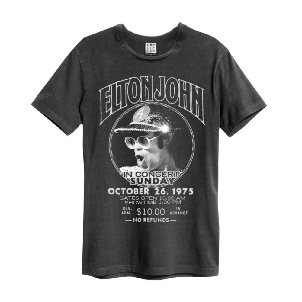 Elton John Black Graphic Tee - Short Sleeve
